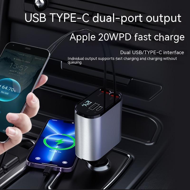 4-in-1 ultra-fast charging charger, cigarette lighter socket
